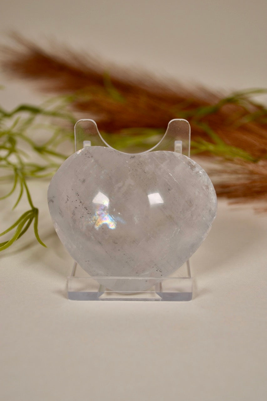White Calcite Heart