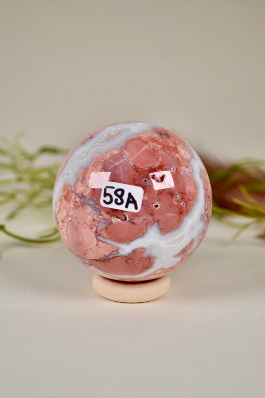 Antique Pink Agate Sphere