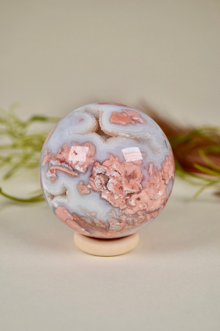 Antique Pink Agate Sphere