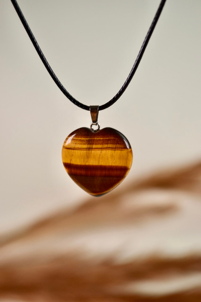 Tiger's Eye Heart Pendant