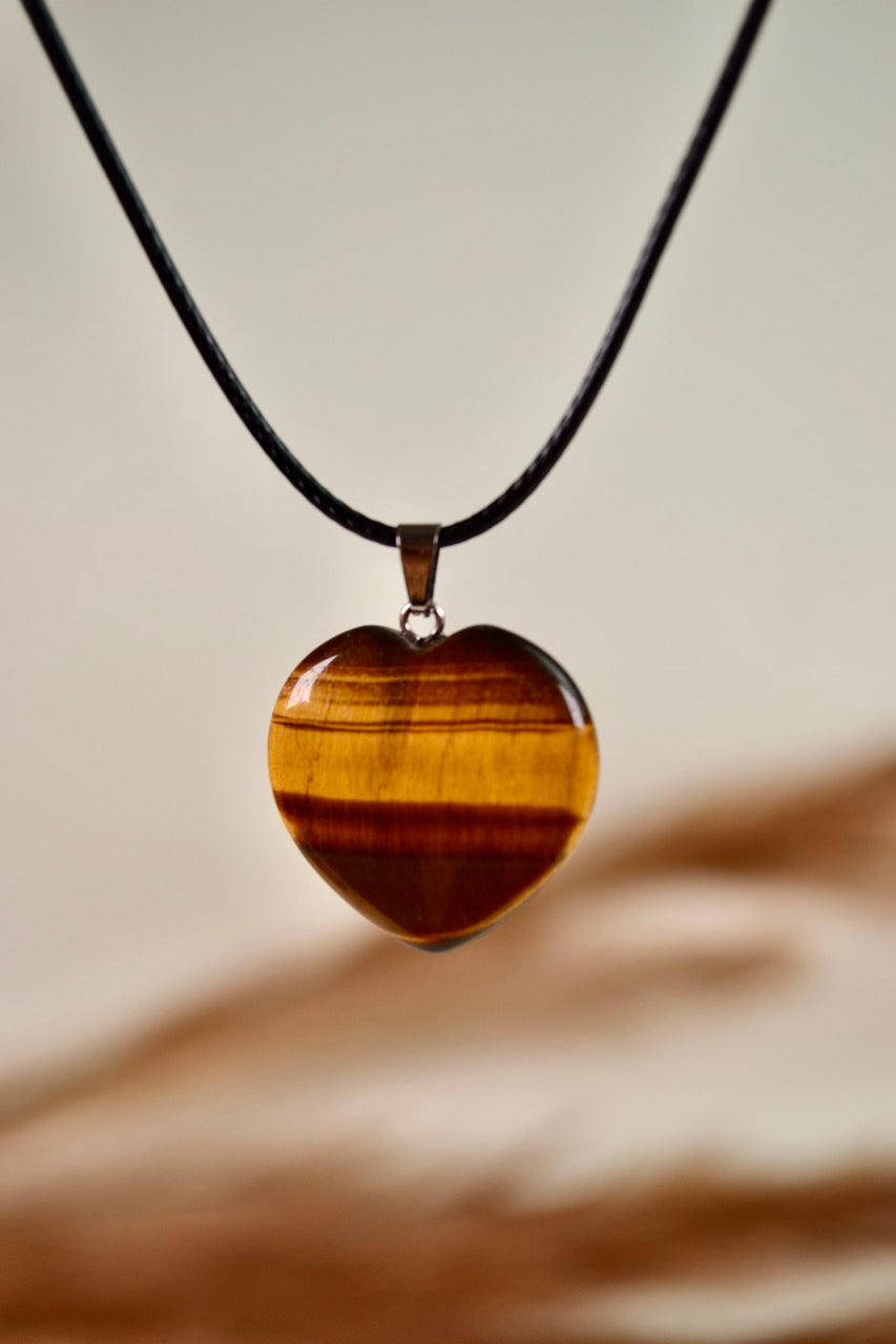 Tiger's Eye Heart Pendant