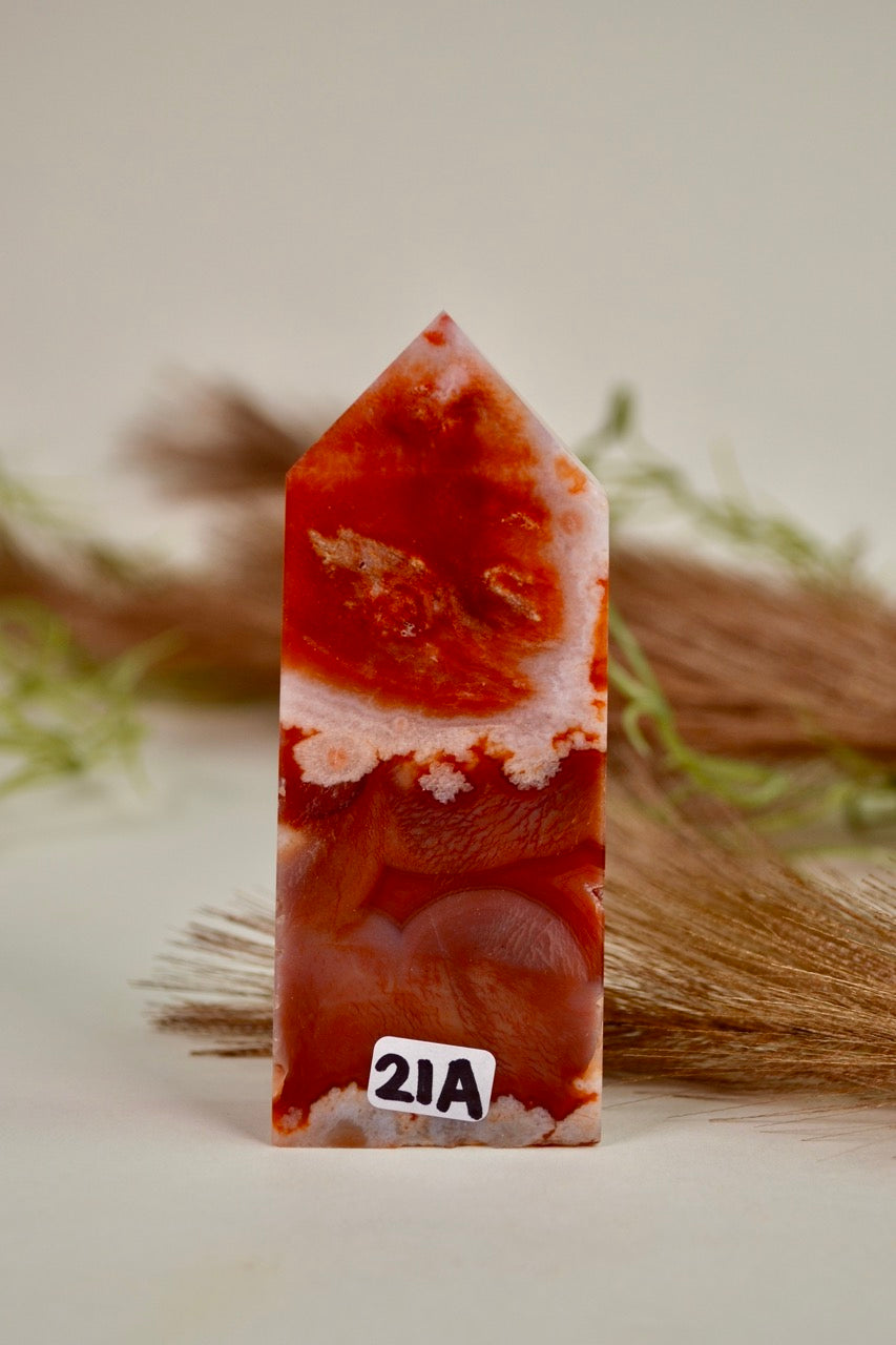 Carnelian Flower Agate Tower - Group 1