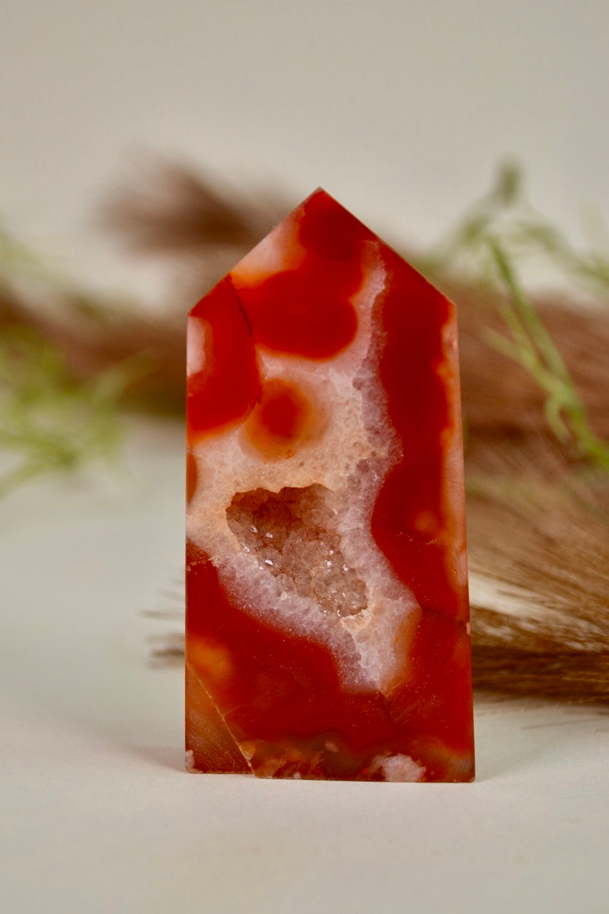 Carnelian Flower Agate Tower - Group 1