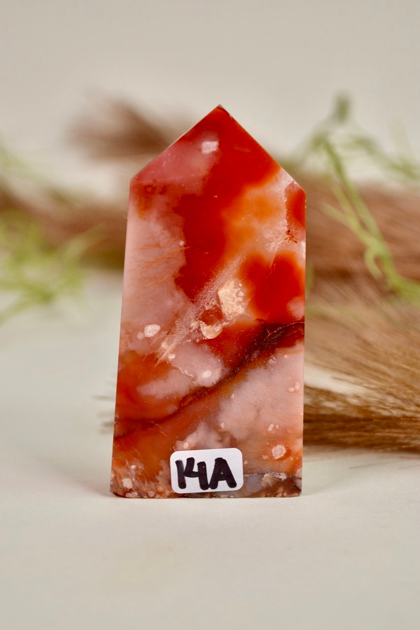 Carnelian Flower Agate Tower - Group 1