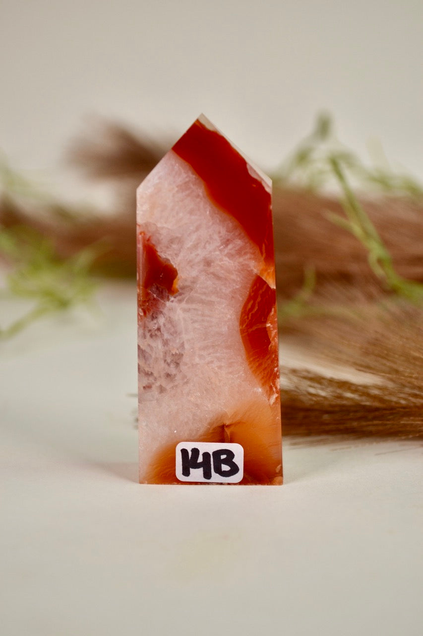 Carnelian Flower Agate Tower - Group 1