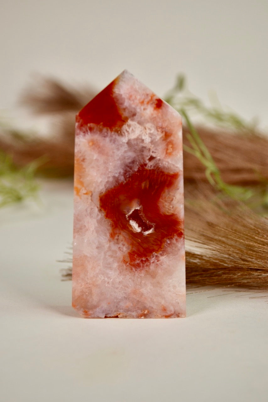Carnelian Flower Agate Tower - Group 1