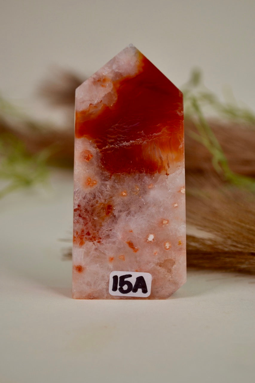 Carnelian Flower Agate Tower - Group 1