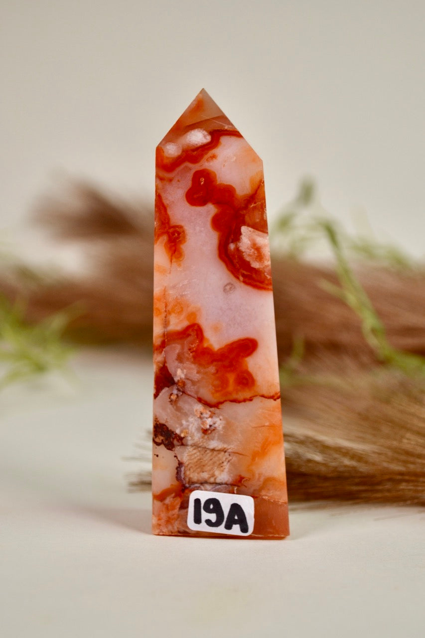 Carnelian Flower Agate Tower - Group 1
