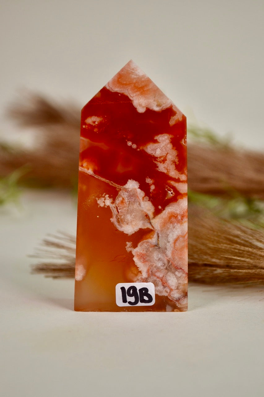 Carnelian Flower Agate Tower - Group 1