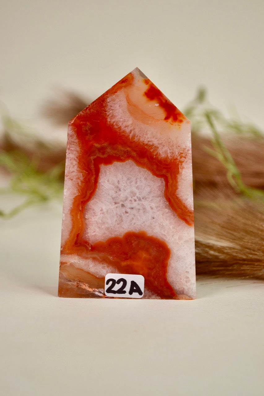 Carnelian Flower Agate Tower - Group 2