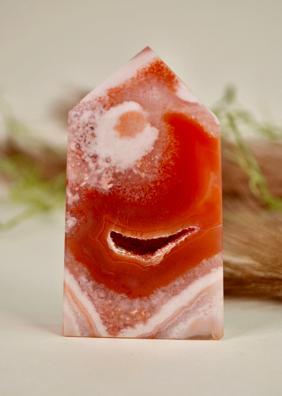 Carnelian Flower Agate Tower - Group 2