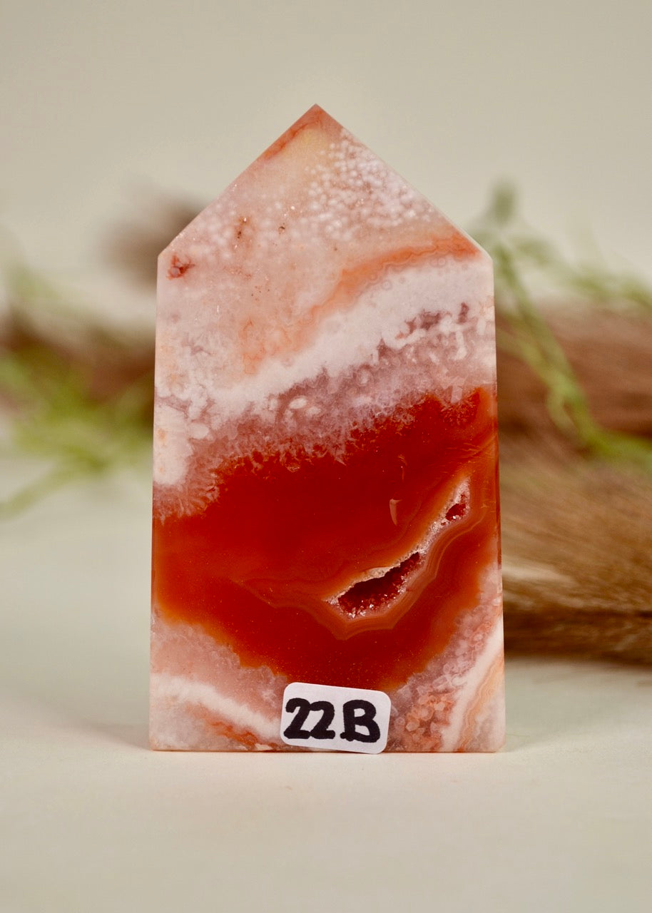 Carnelian Flower Agate Tower - Group 2