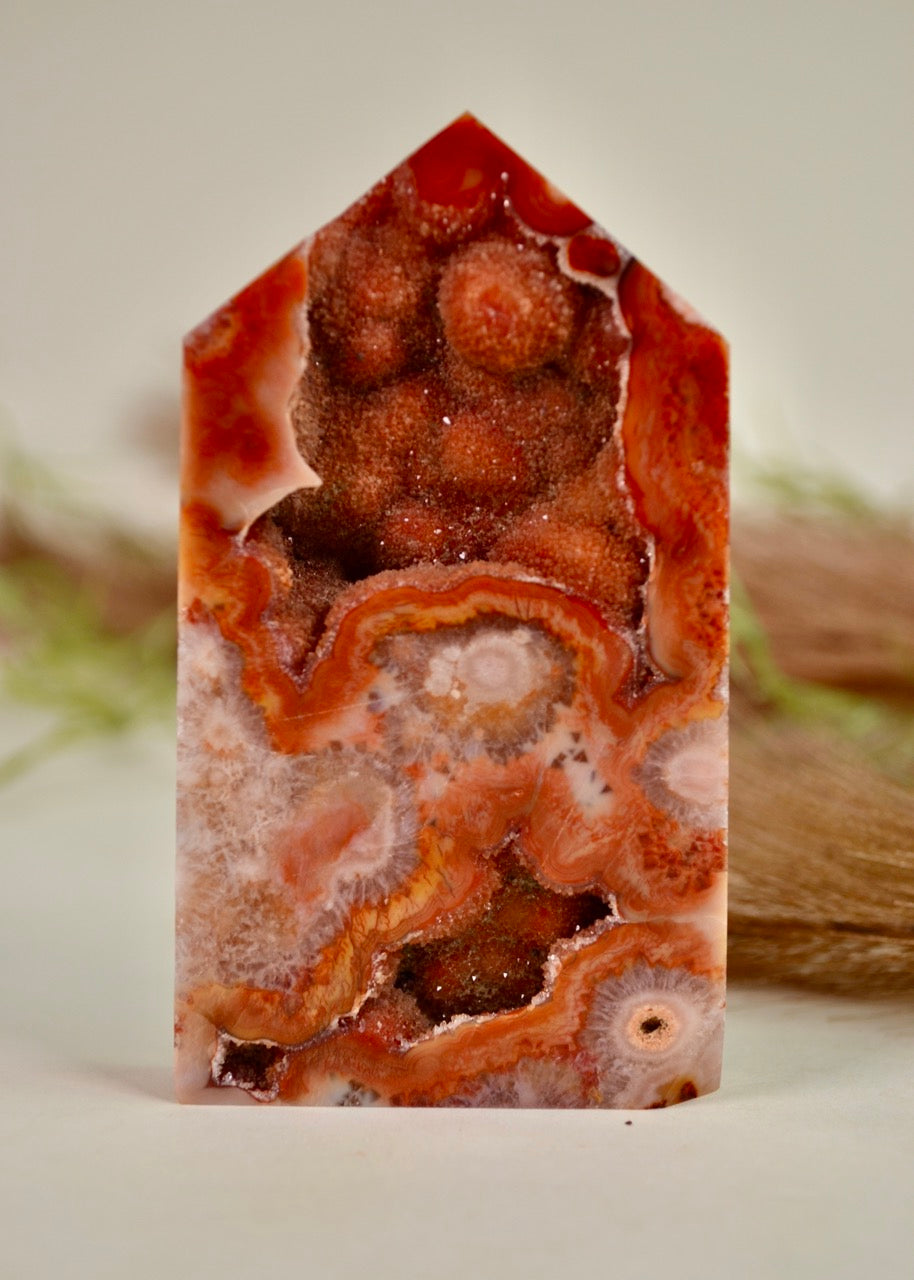 Carnelian Flower Agate Tower - Group 2