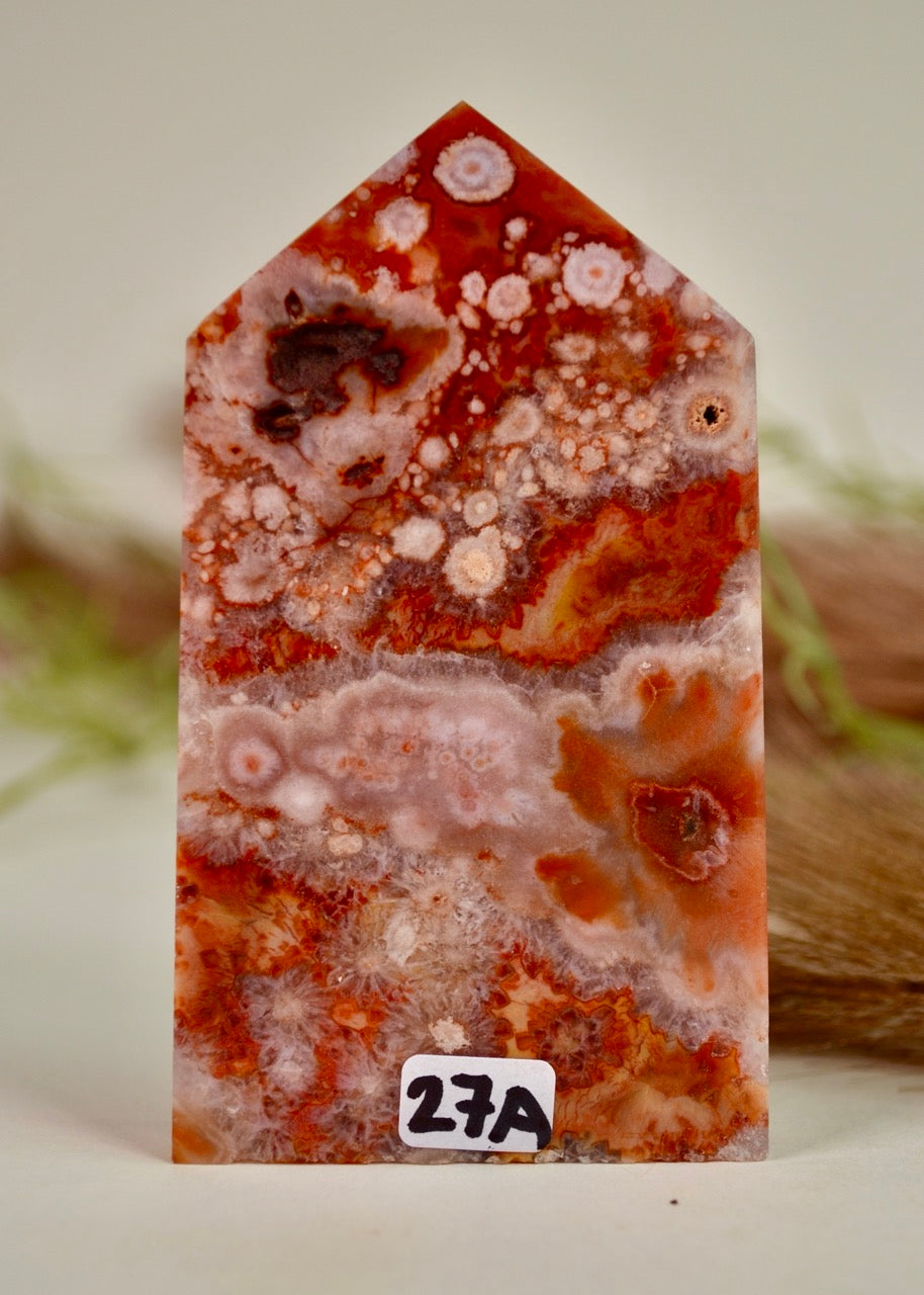 Carnelian Flower Agate Tower - Group 2