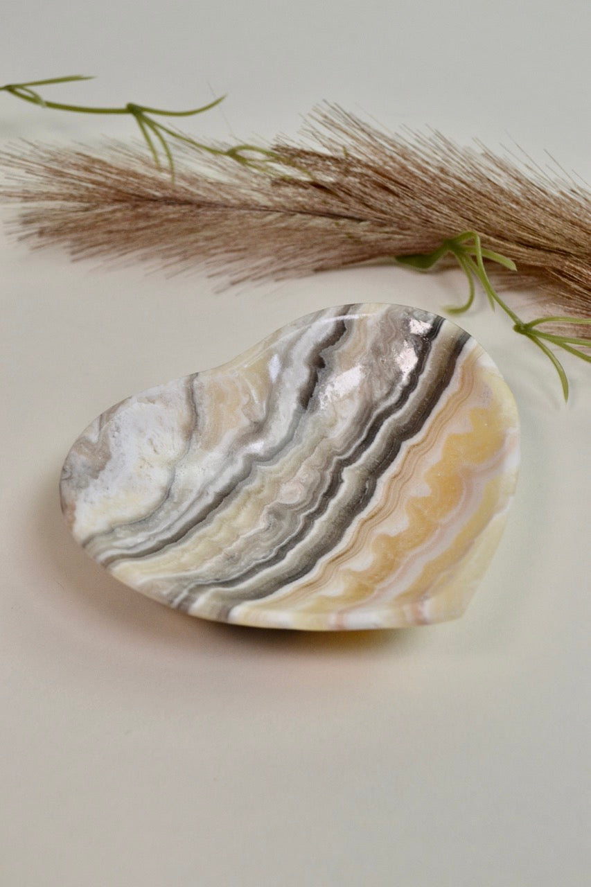 Zebra Onyx Heart Bowl 57B