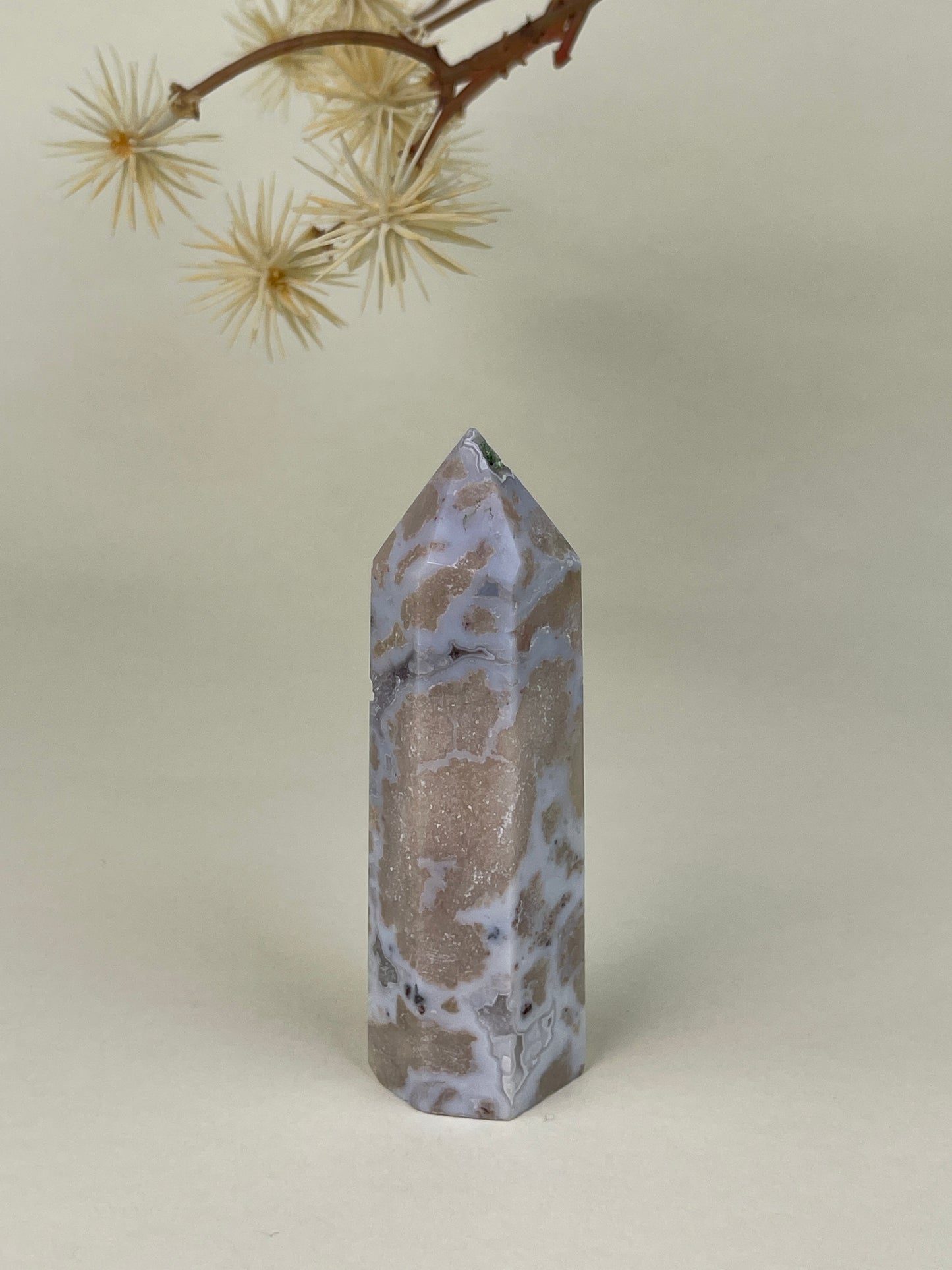 Light Blue Flower Agate Tower