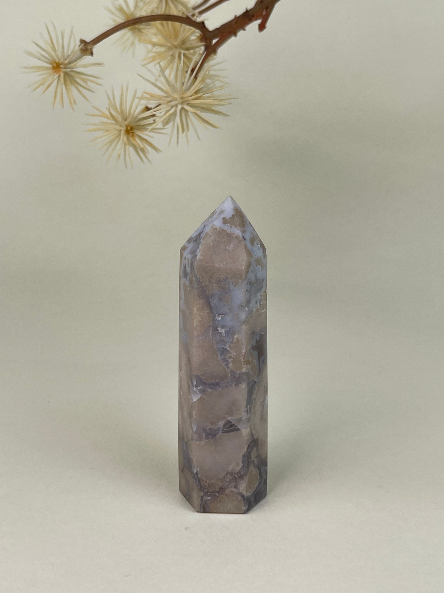 Light Blue Flower Agate Tower