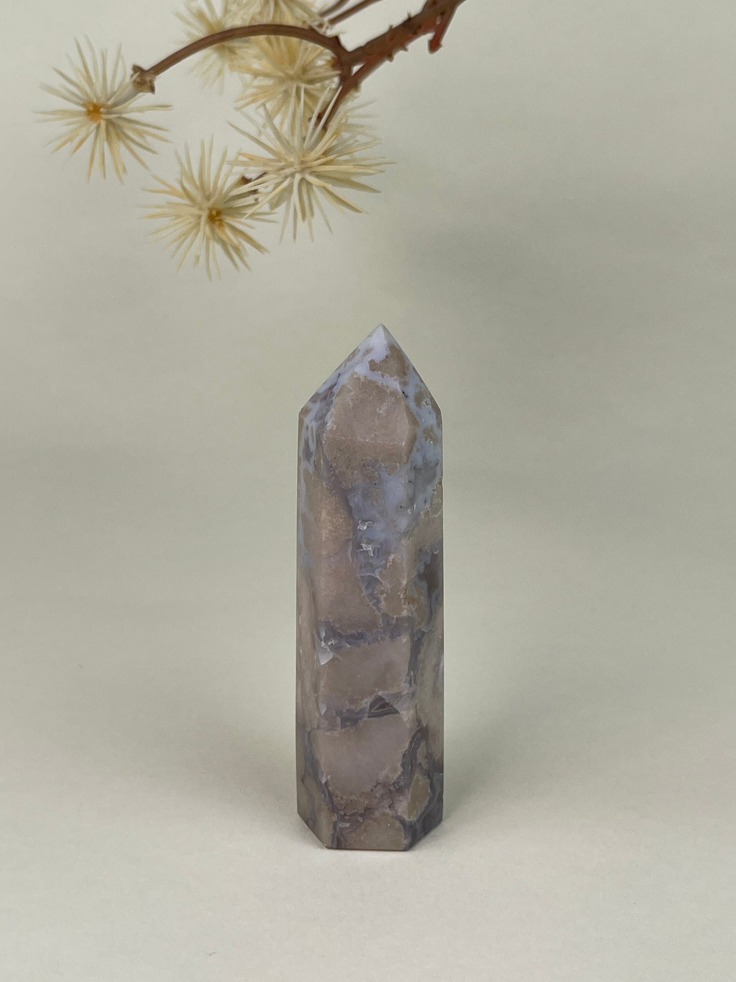 Light Blue Flower Agate Tower