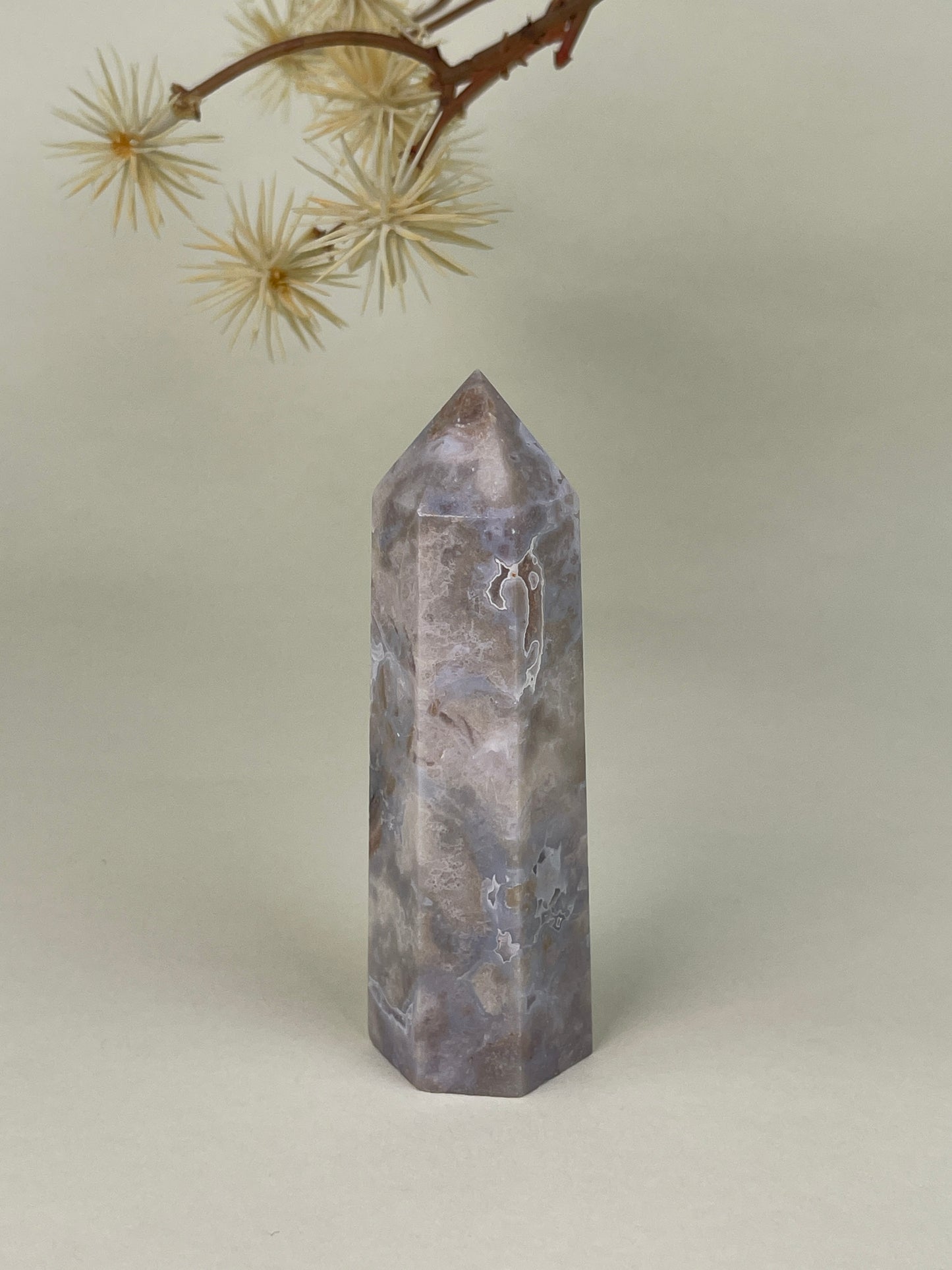 Light Blue Flower Agate Tower