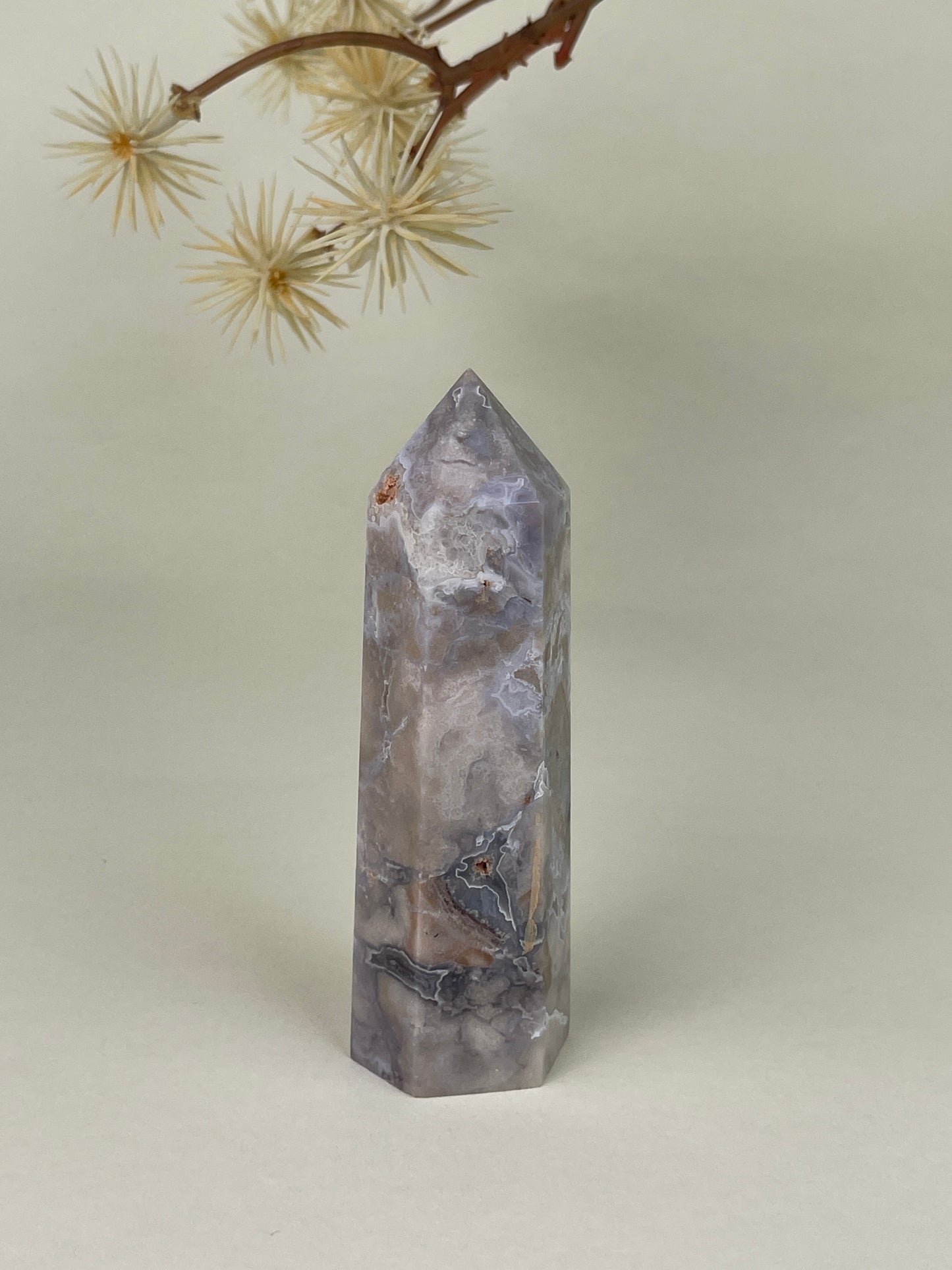 Light Blue Flower Agate Tower