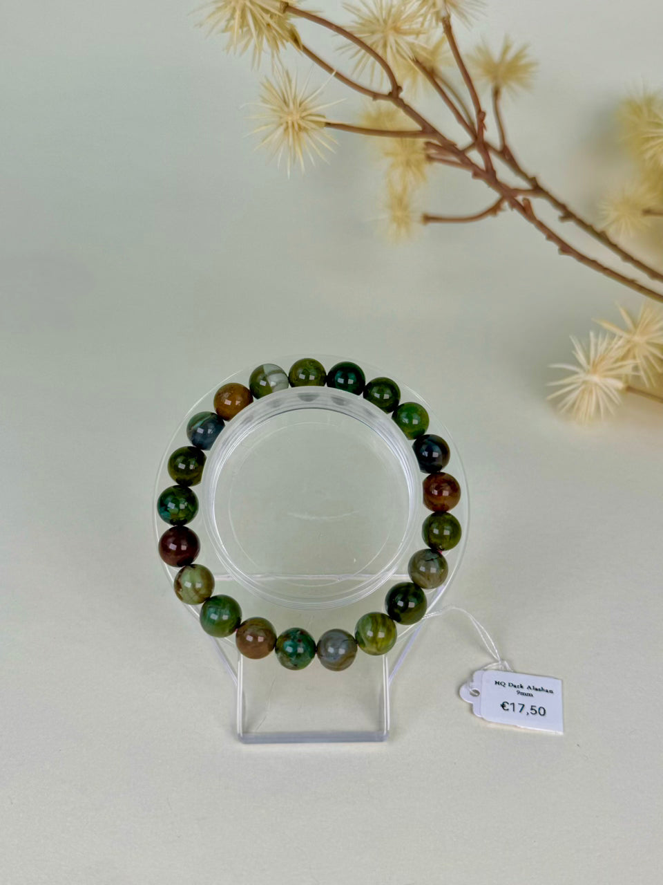 HQ Dark Alashan Agate Bracelet 9mm