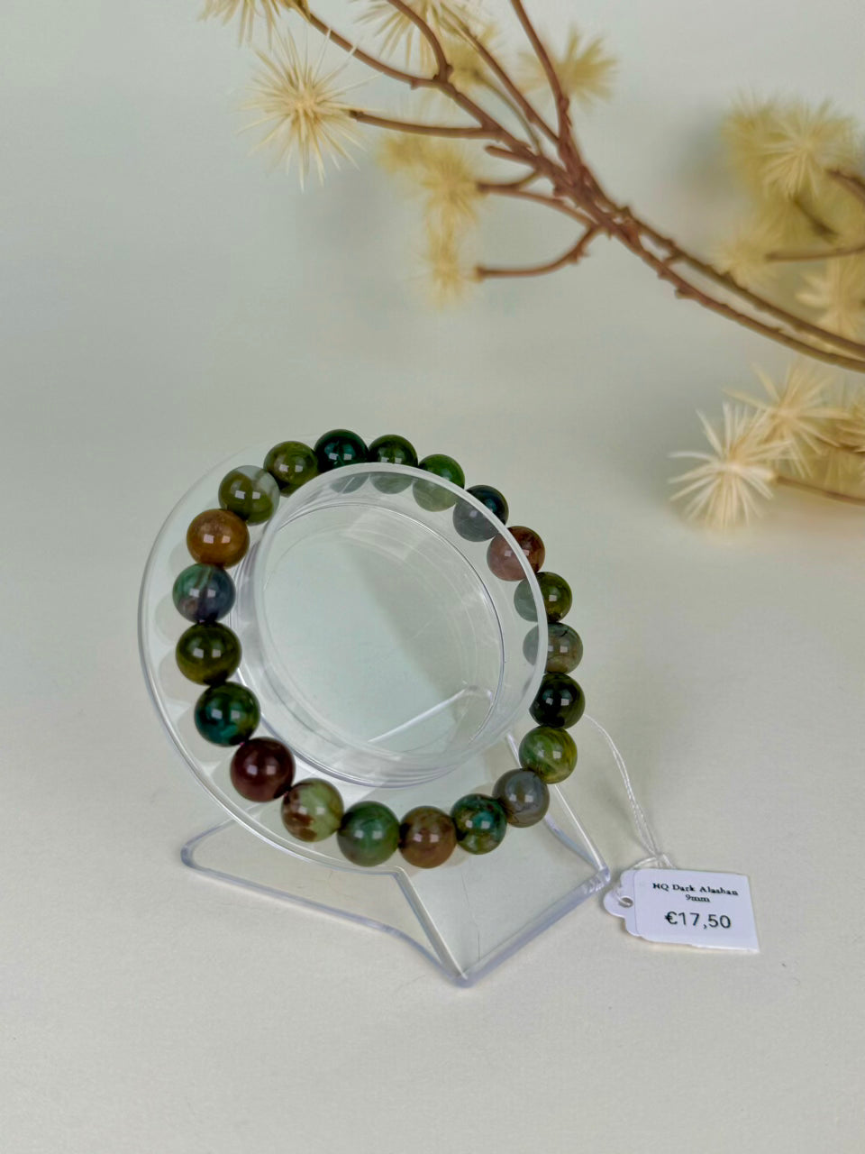 HQ Dark Alashan Agate Bracelet 9mm
