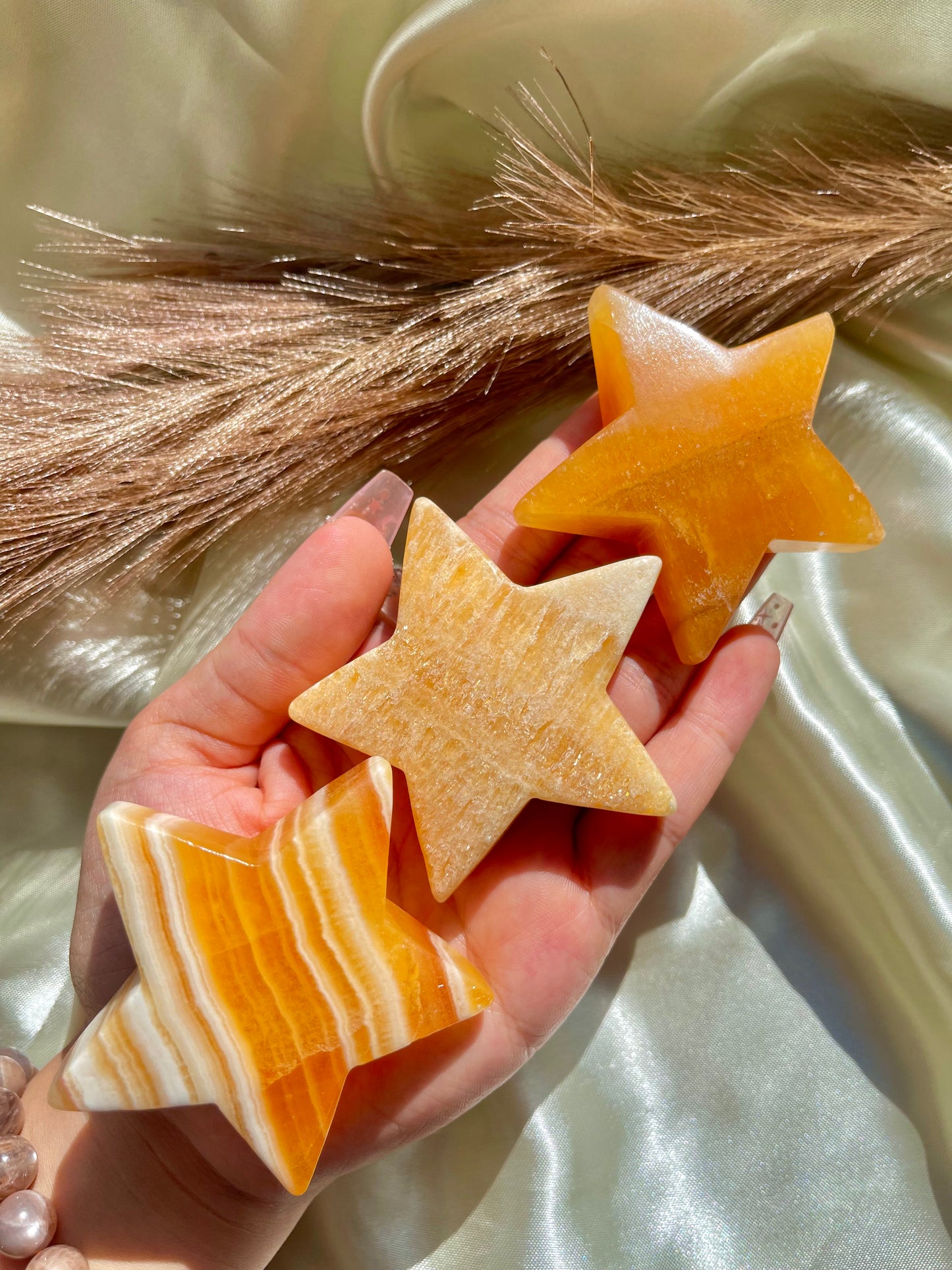 Orange Calcite Stars