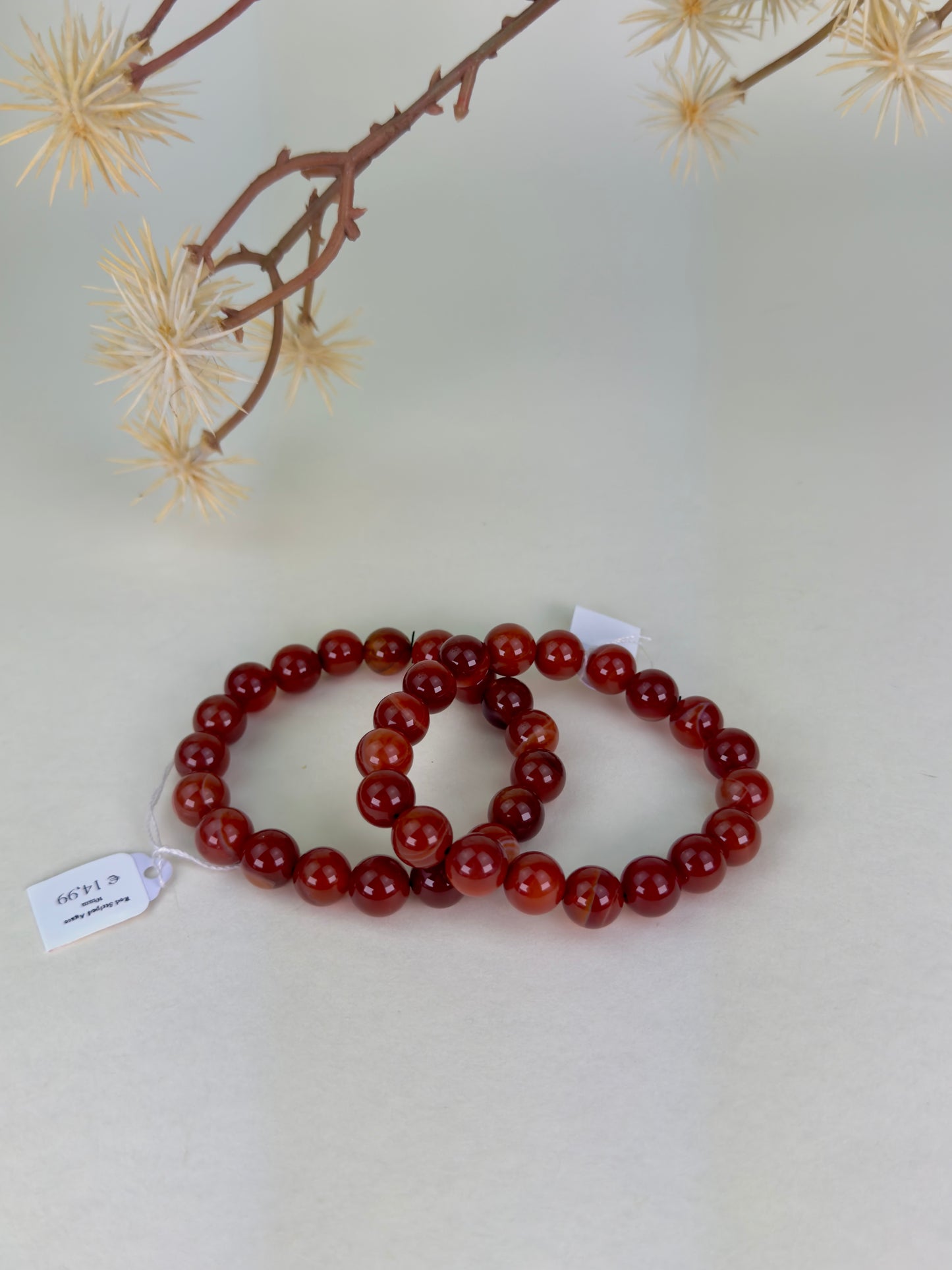 Red Striped Agate Bracelet 10mm