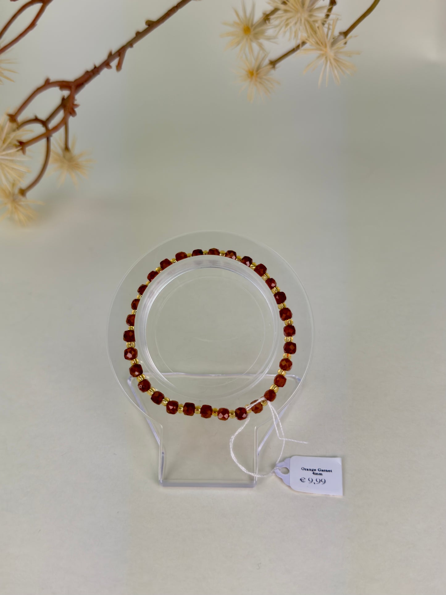 Orange Garnet Faceted Bracelet 4mm
