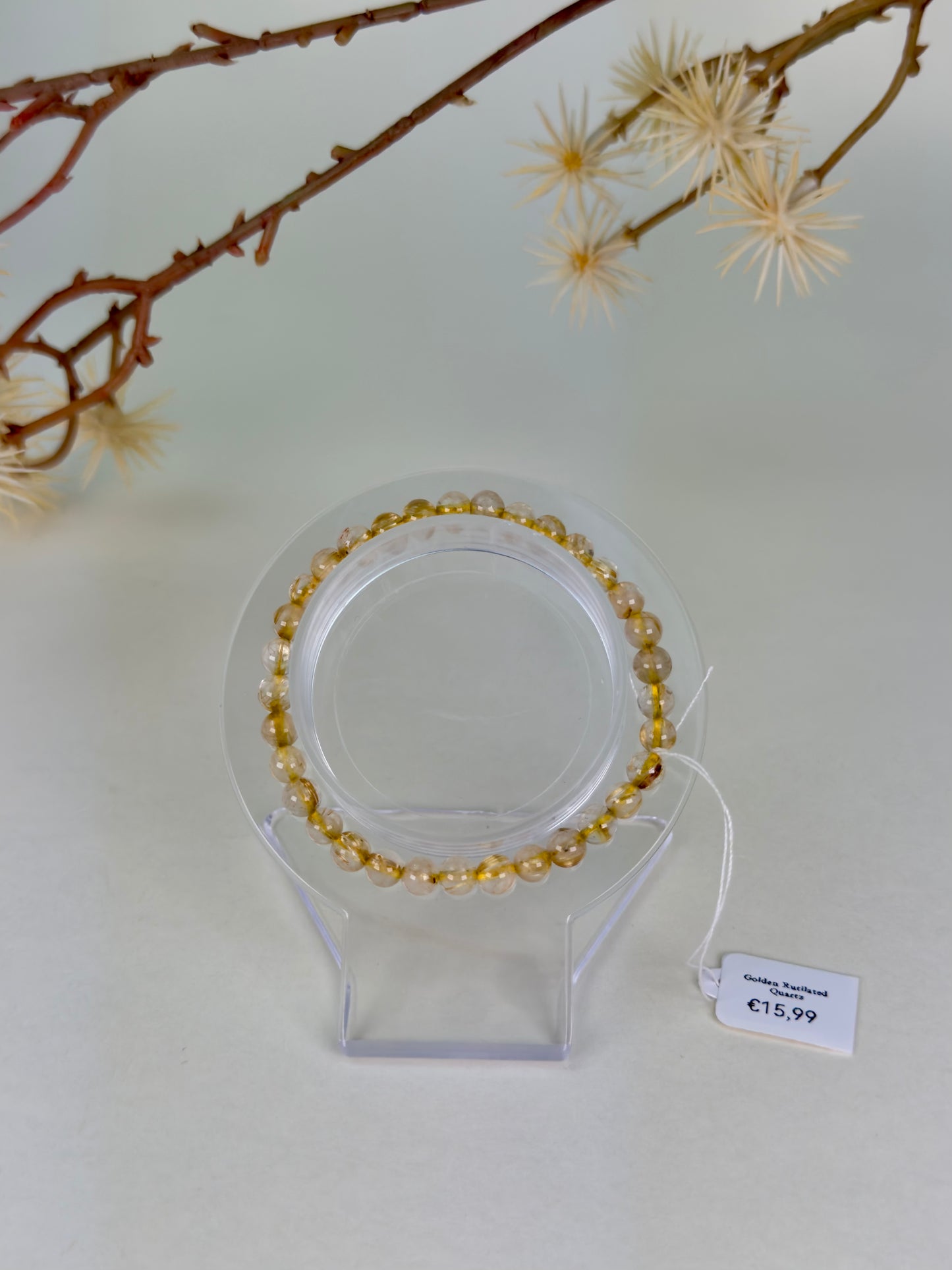 Golden Rutilated Quartz Bracelet 6mm