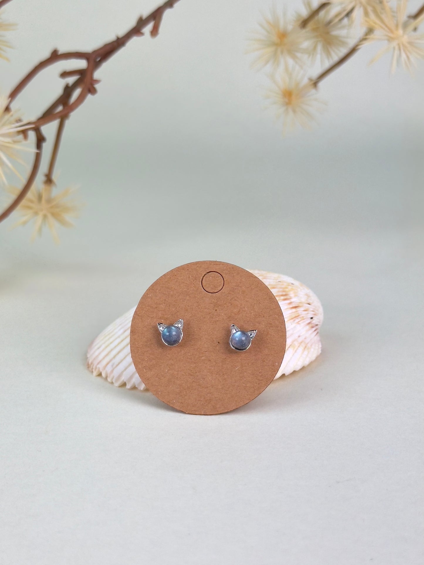 Labradorite Kitty Earrings