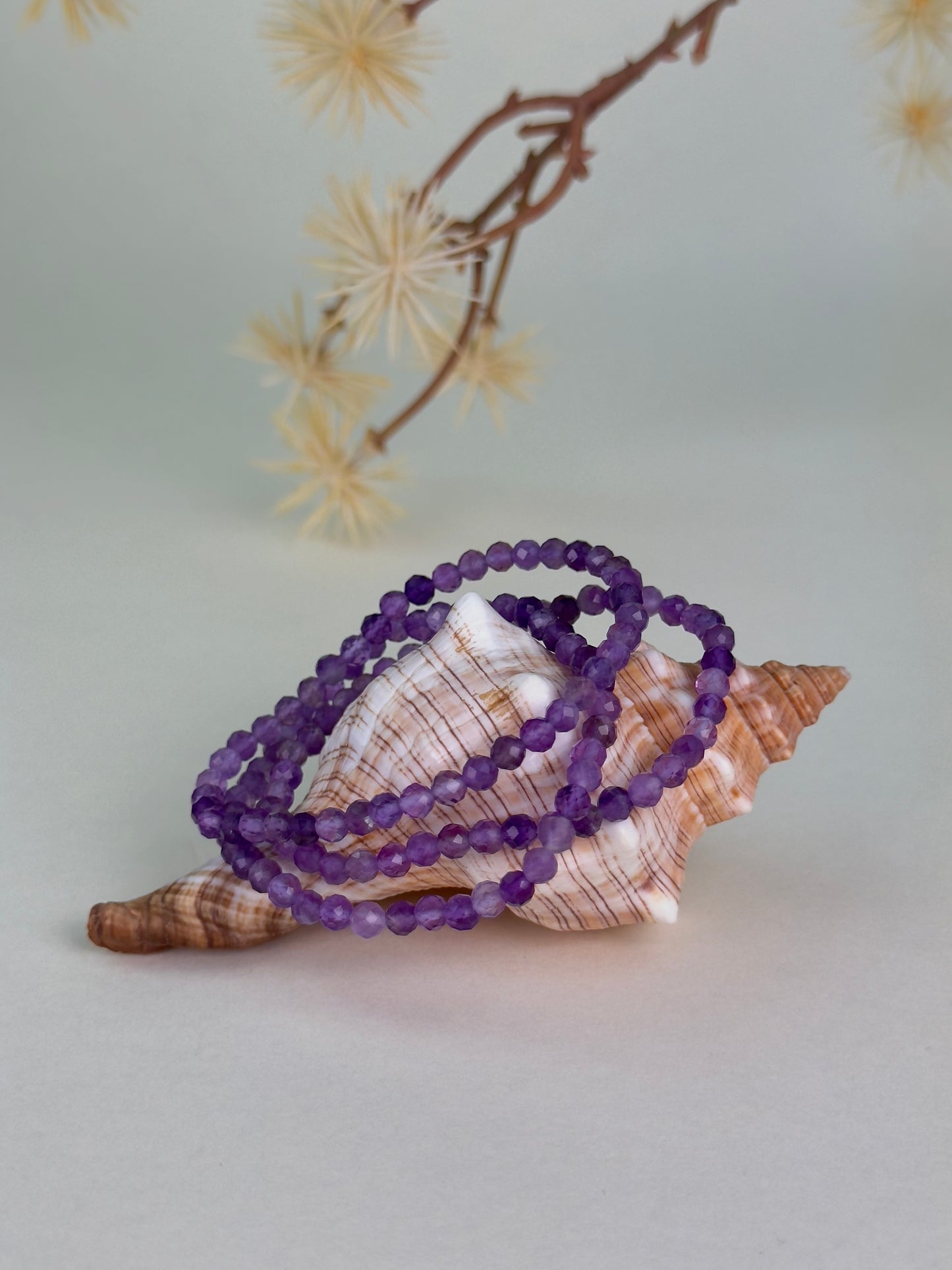 Amethyst Faceted Bracelet 4mm