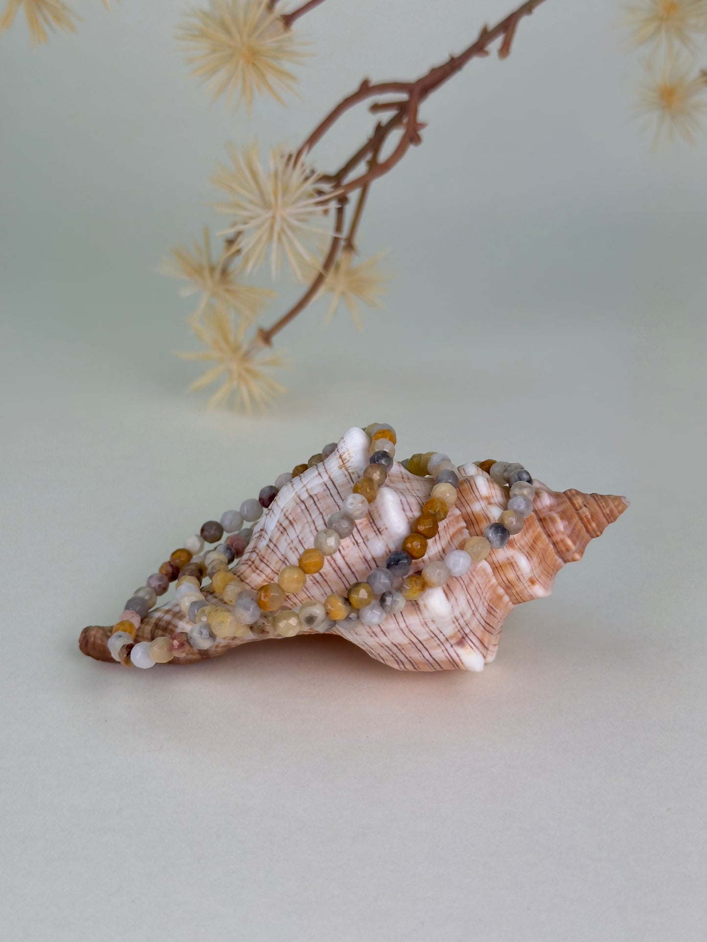 Crazy Lace Agate Faceted Bracelet 4mm