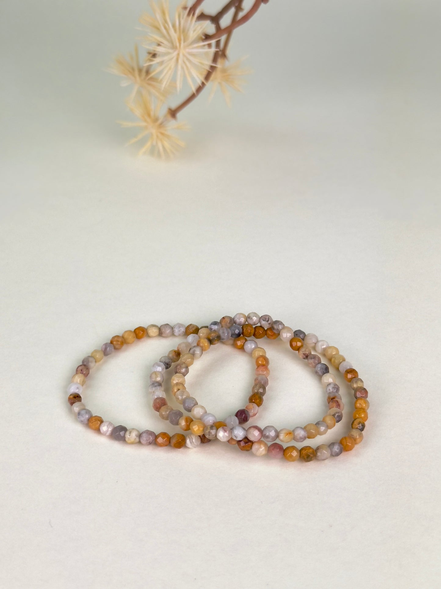 Crazy Lace Agate Faceted Bracelet 4mm