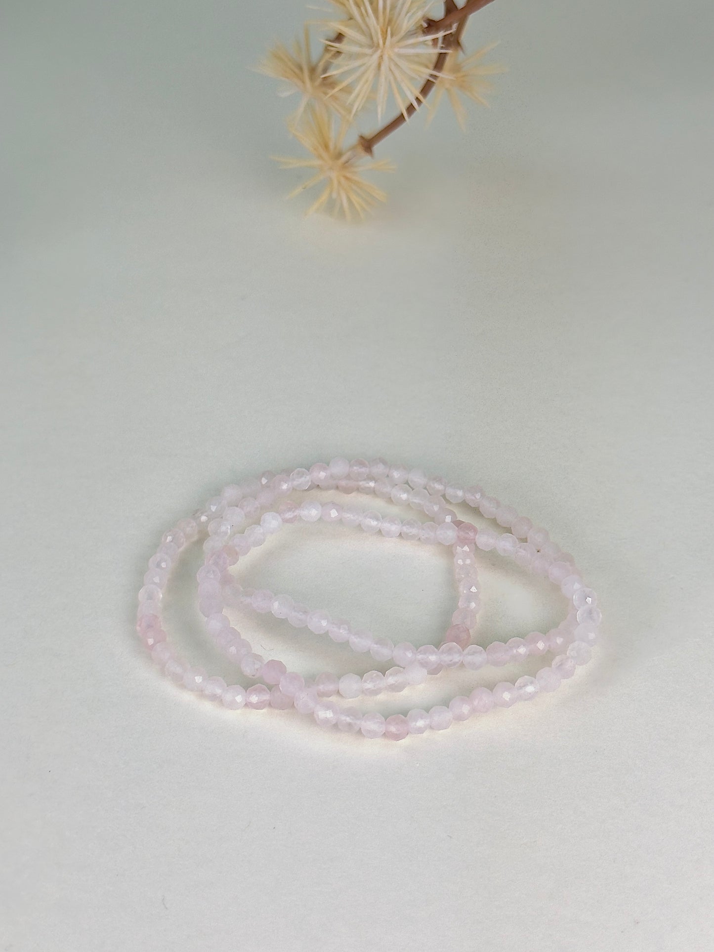 Rose Quartz Faceted Bracelet 4mm
