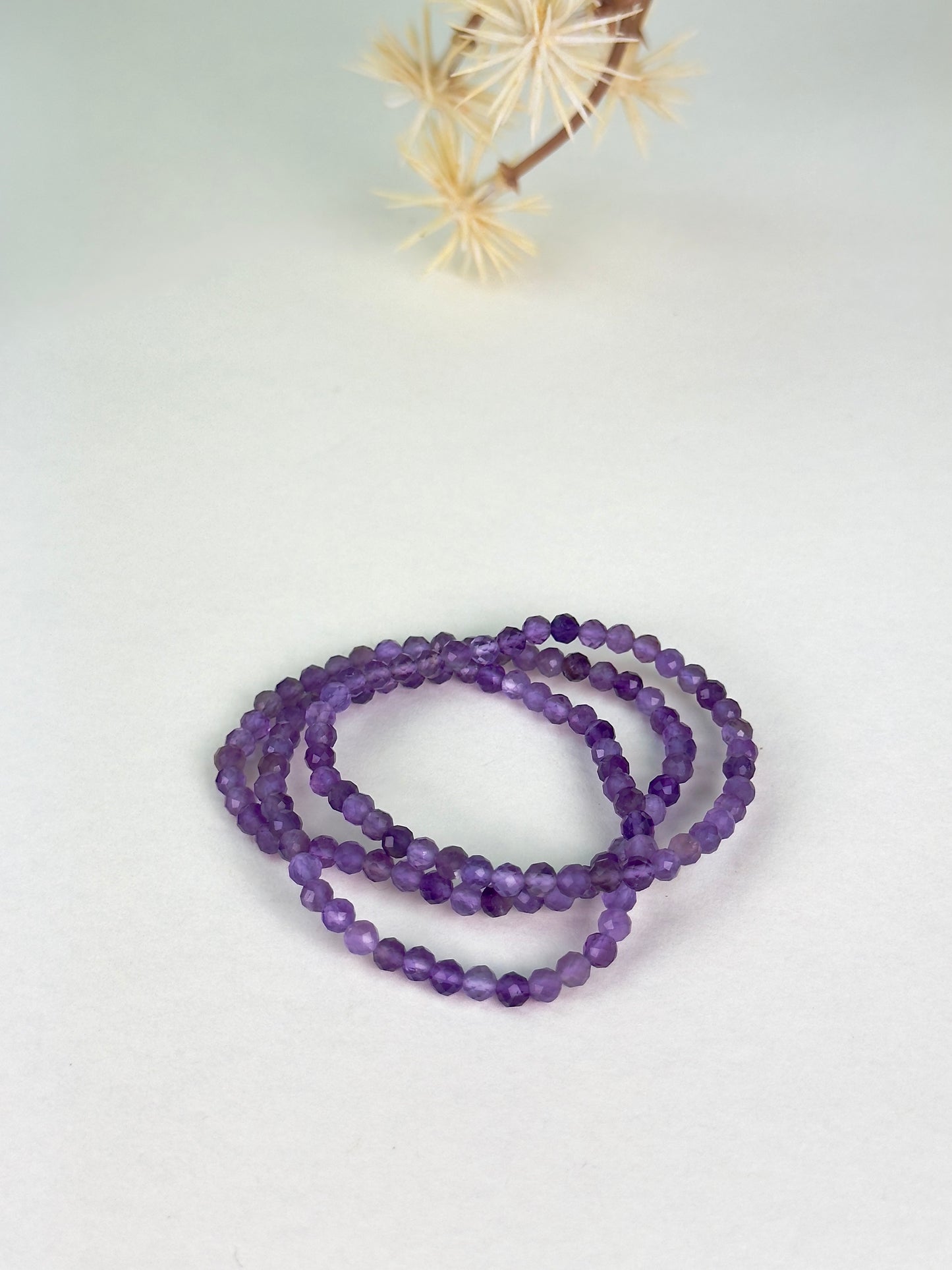 Amethyst Faceted Bracelet 4mm