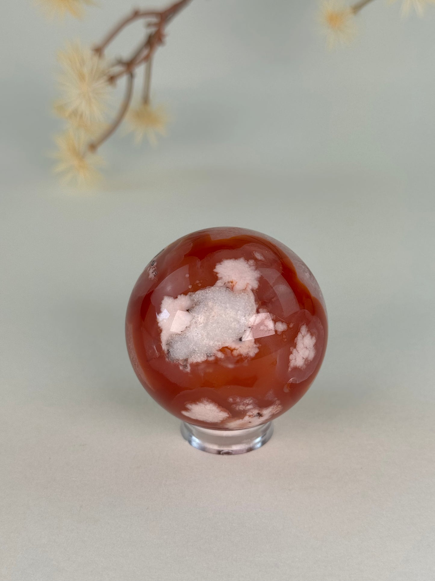 Red Flower Agate Sphere