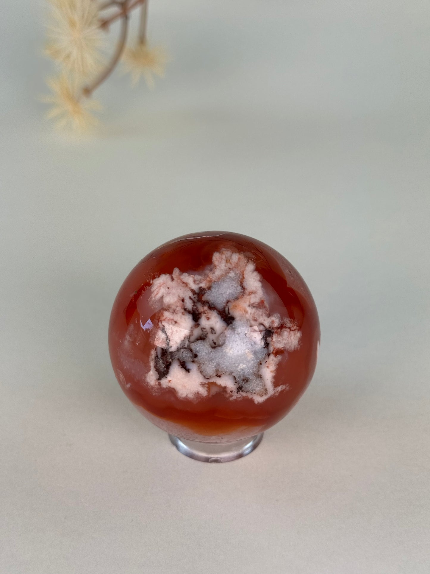 Red Flower Agate Sphere