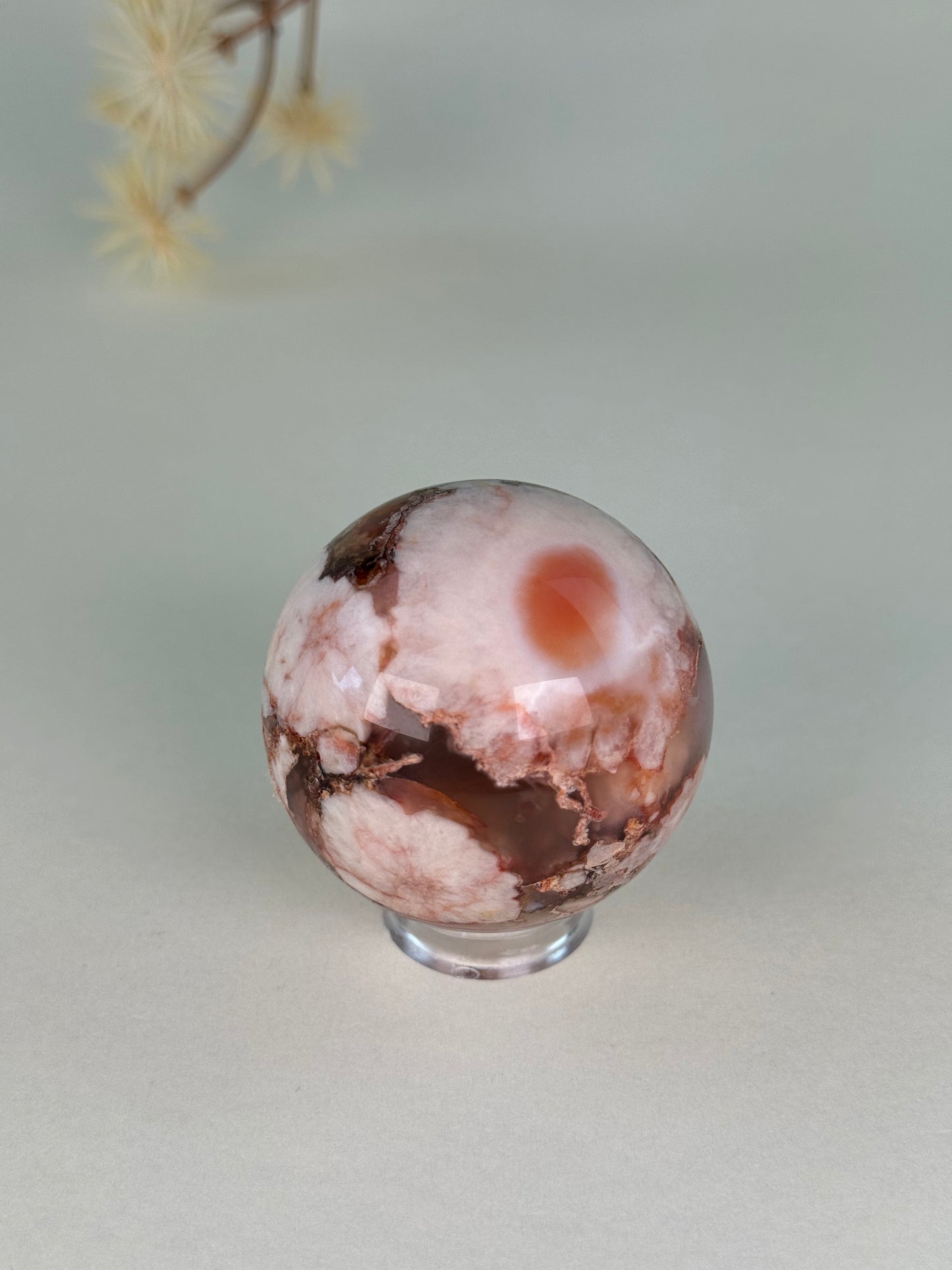 Red Flower Agate Sphere