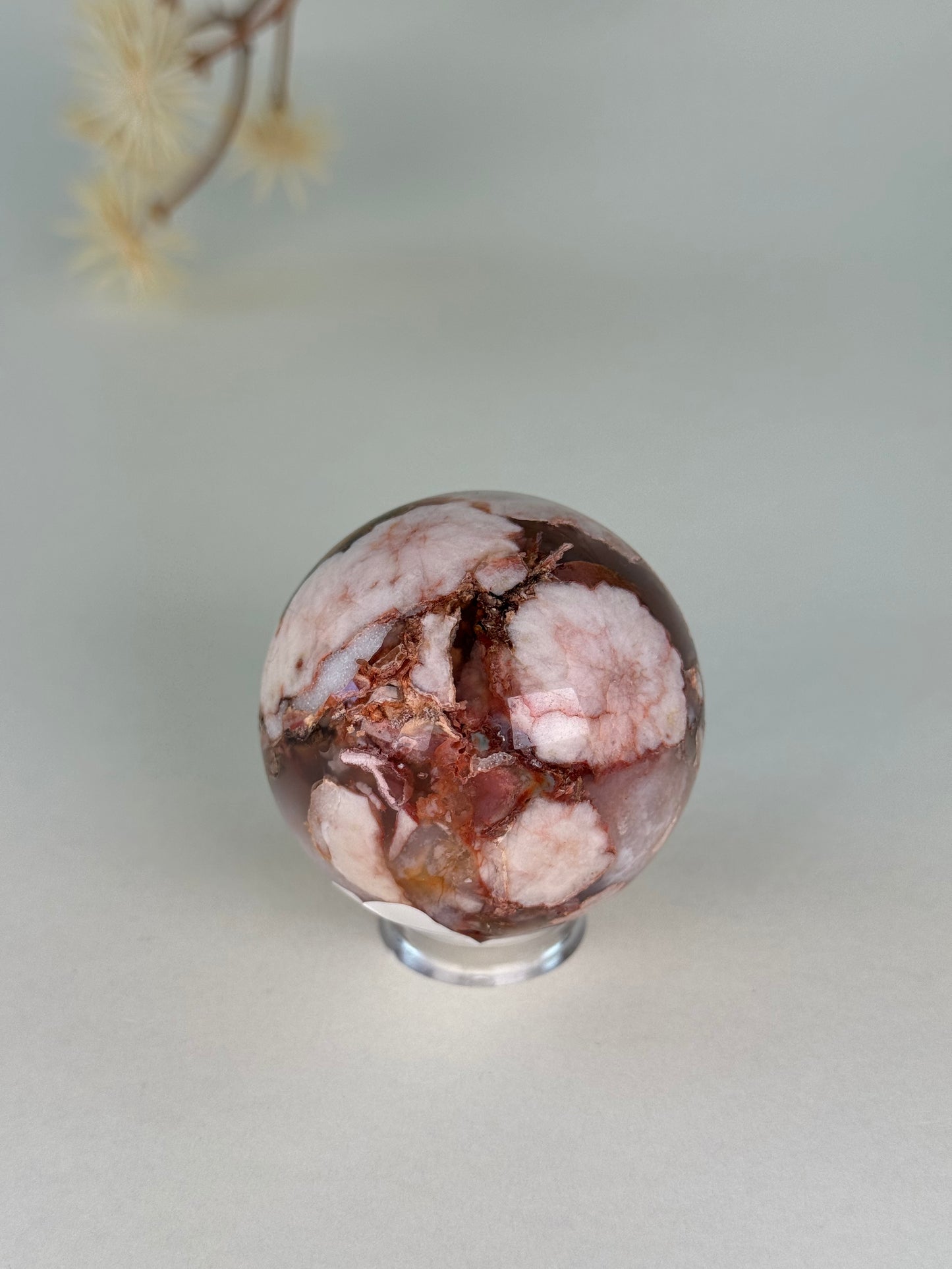 Red Flower Agate Sphere