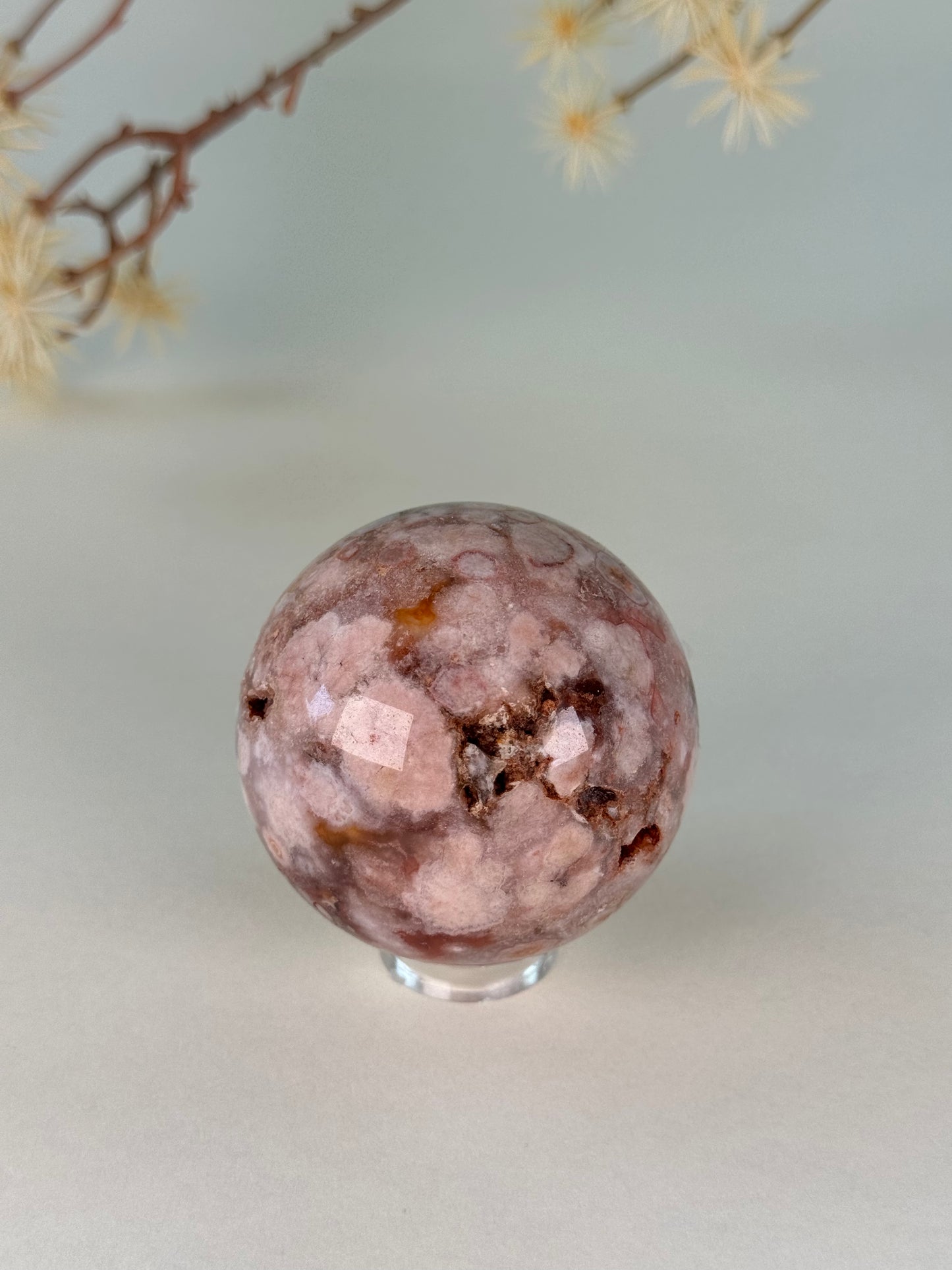 Red Flower Agate Sphere