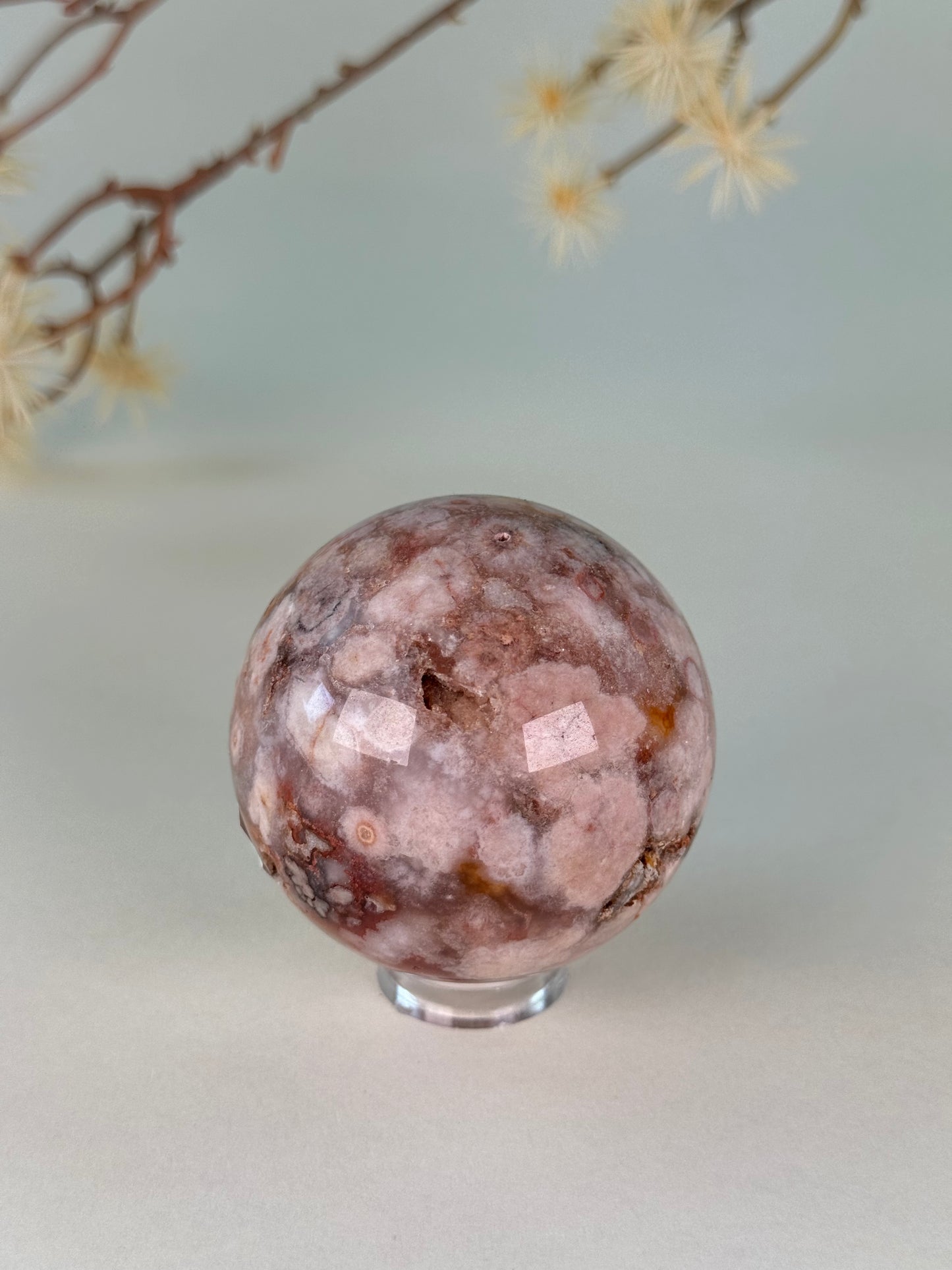 Red Flower Agate Sphere