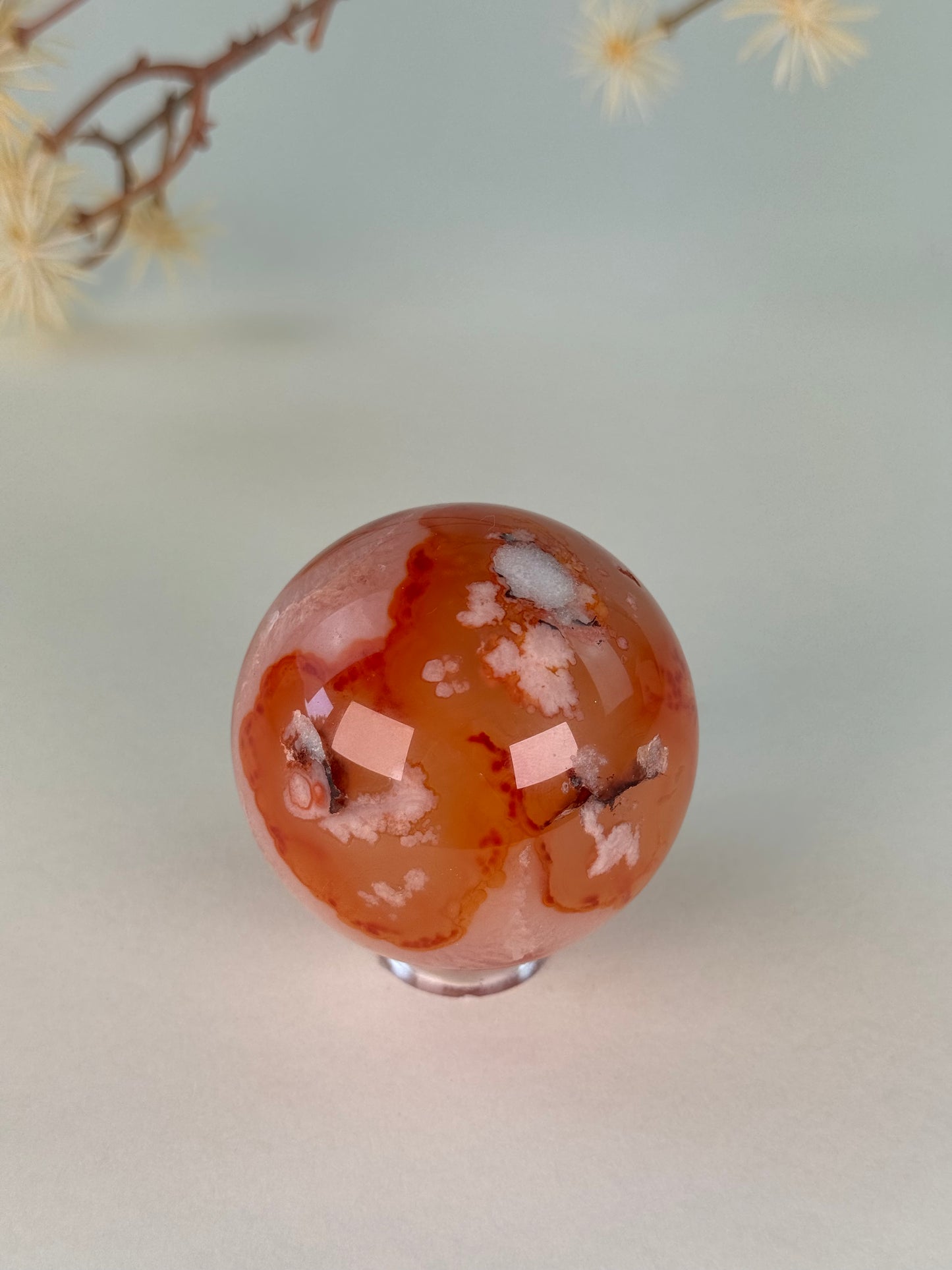 Red Flower Agate Sphere