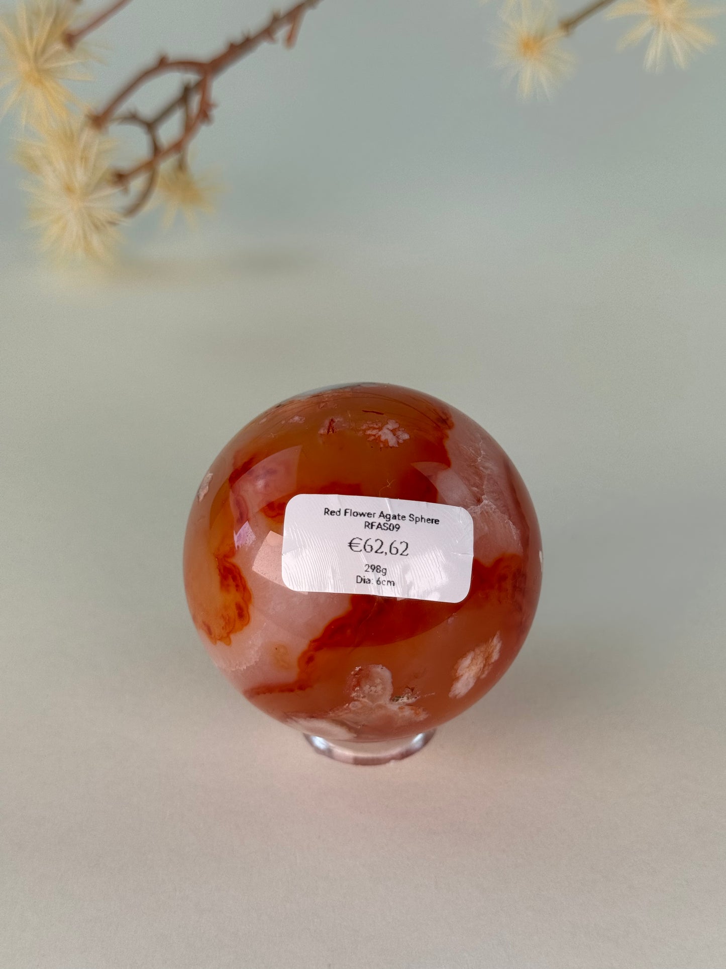 Red Flower Agate Sphere