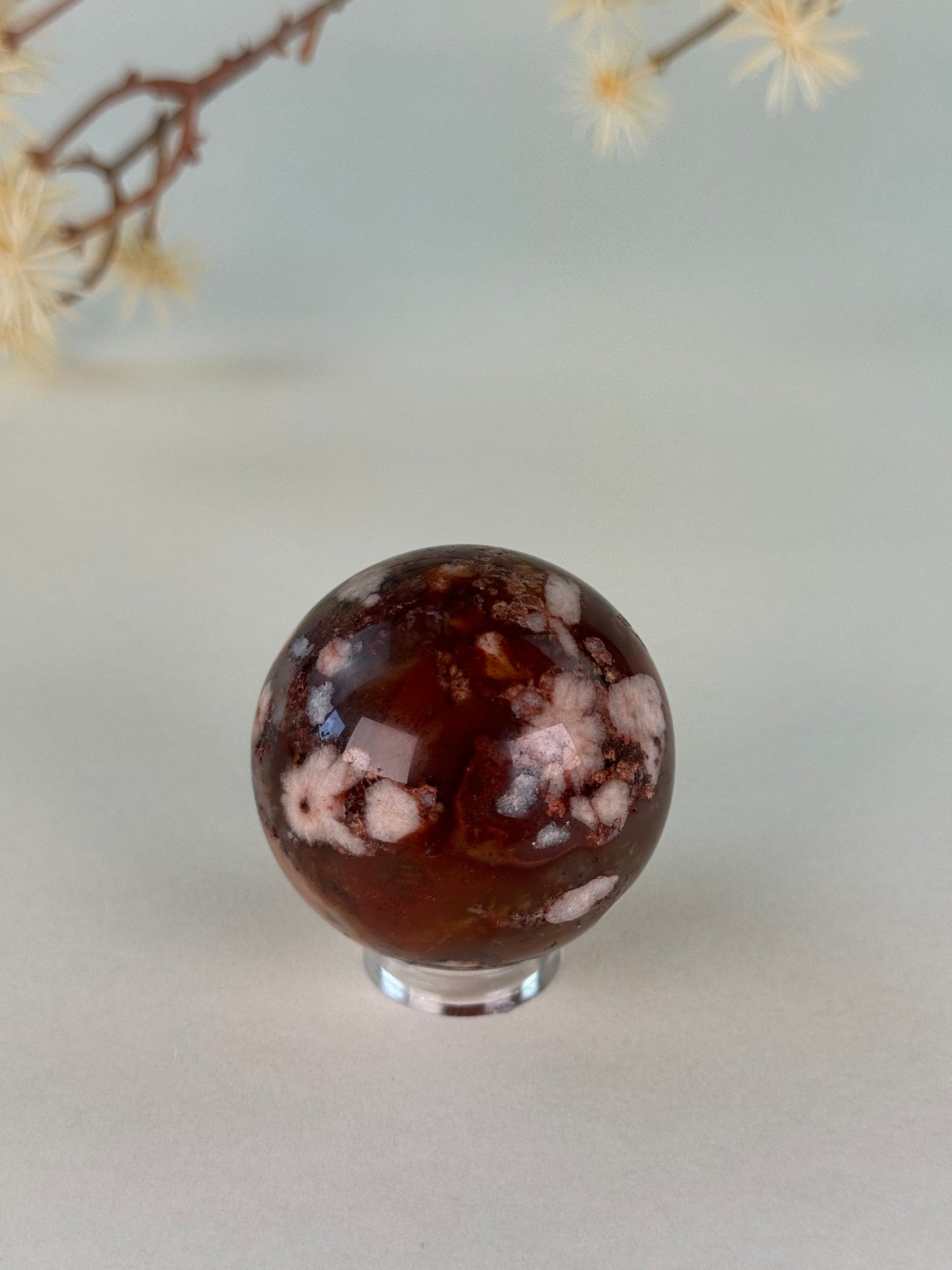 Red Flower Agate Sphere