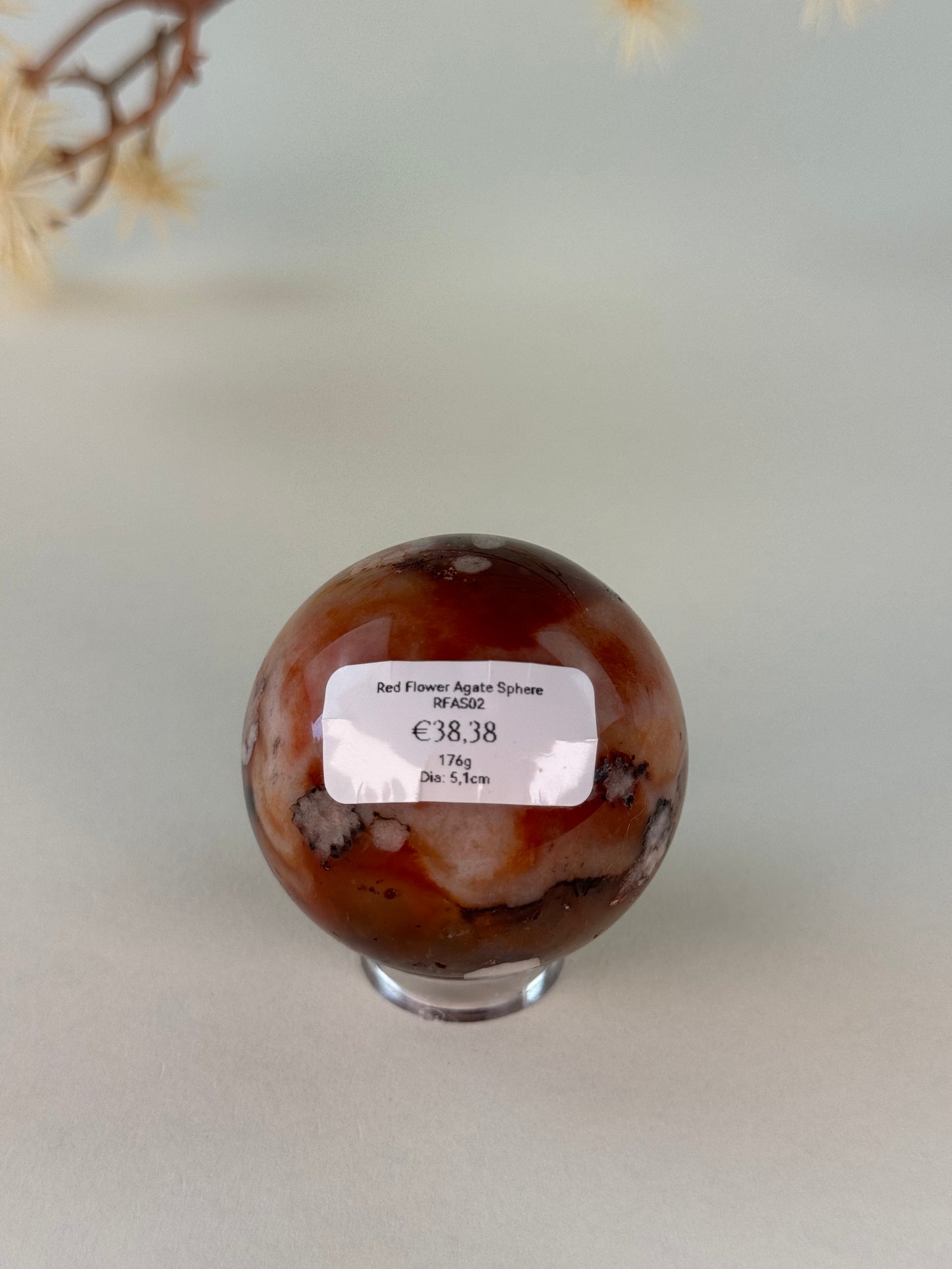 Red Flower Agate Sphere