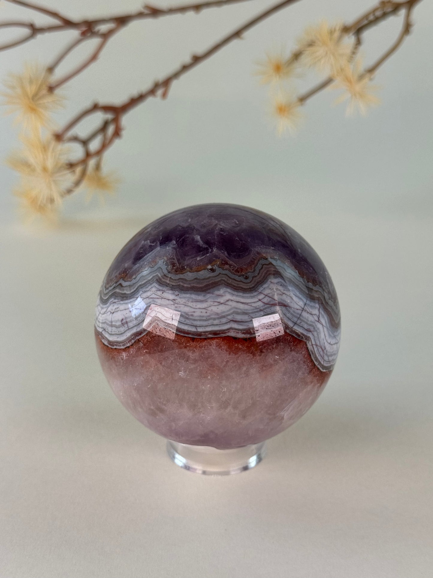 Amethyst With Agate Sphere