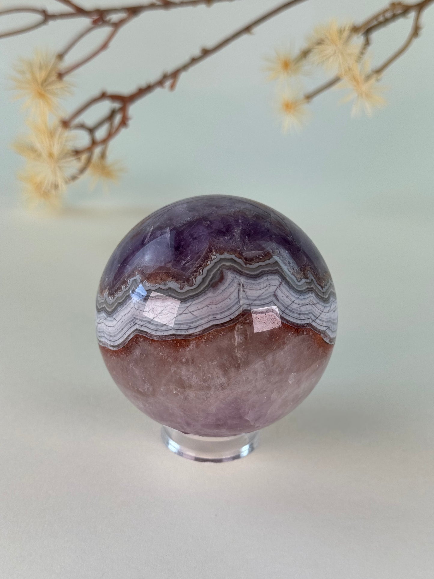 Amethyst With Agate Sphere