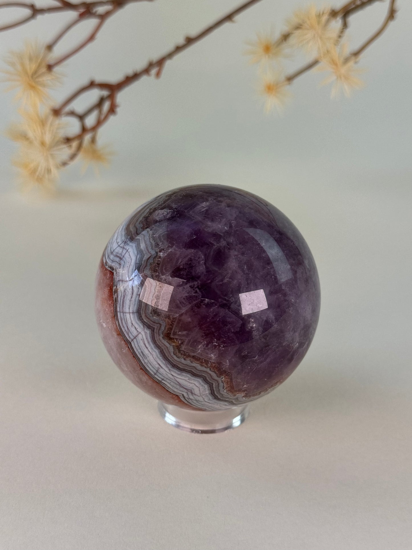 Amethyst With Agate Sphere
