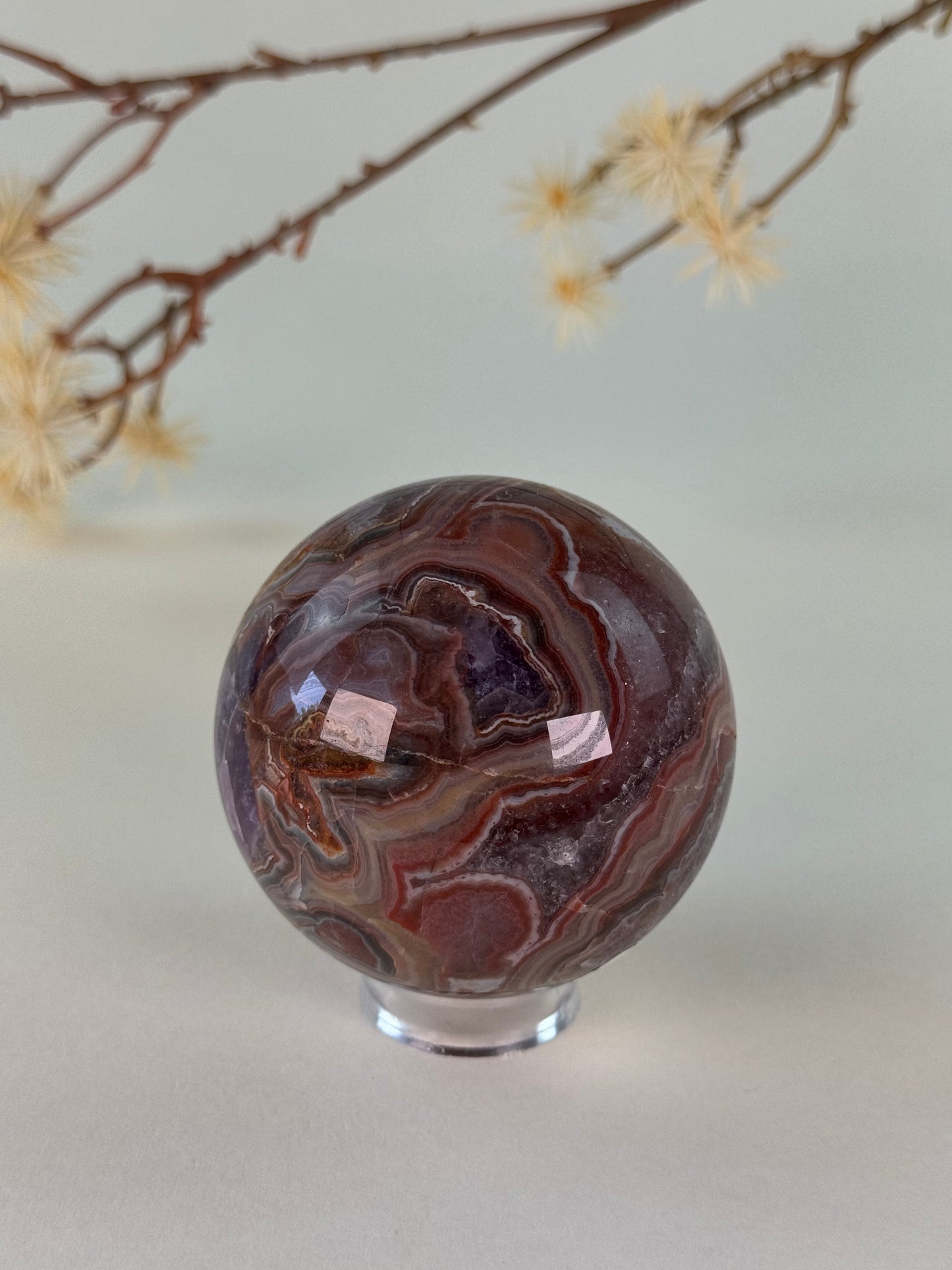 Amethyst With Agate Sphere
